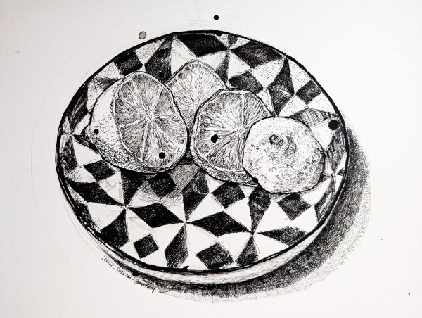 Sliced Lemon on a Plate